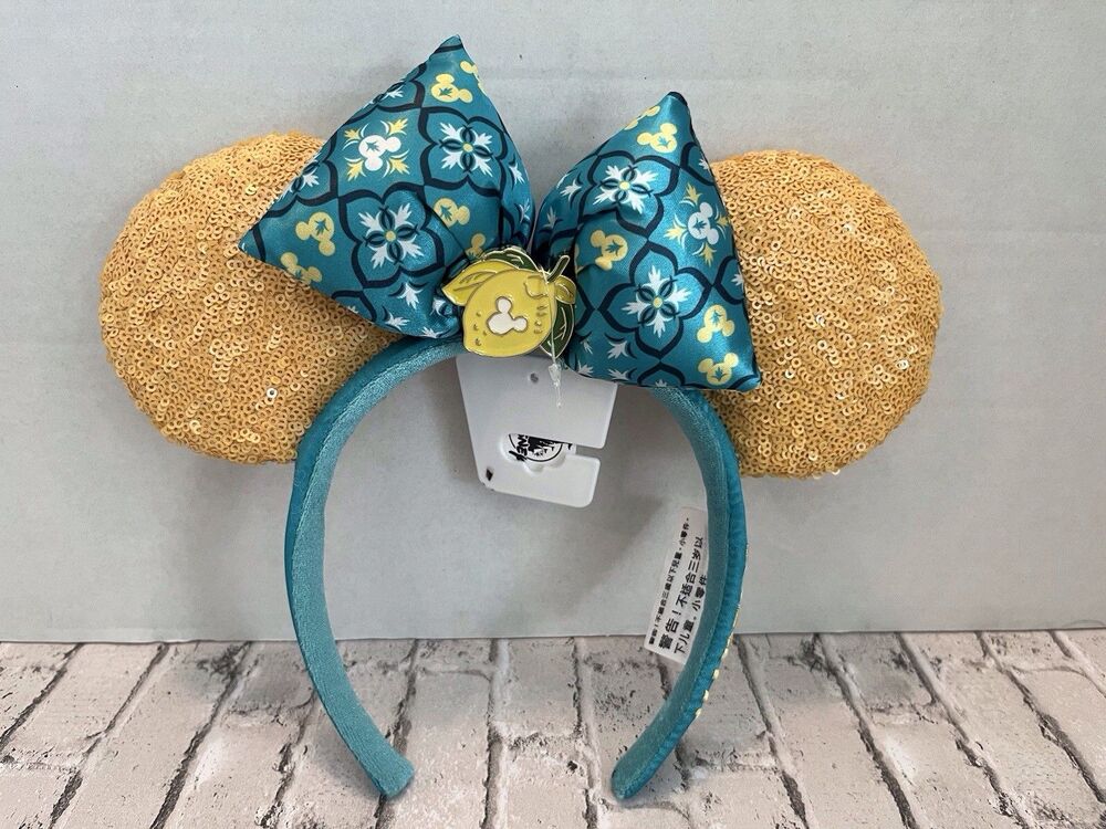 Disney Parks Epcot Italy Saluti Limoncello Lemon Minnie Ears Headband NWT
